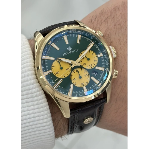 Momentus Orijinal Kahverengi Deri Kordon 10ATM Su Geçirmezlik Erkek Kol Saati ILKCC306G-15KG