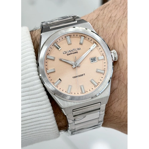 Quantum Çelik Kordon Safir Cam 10ATM Su Geçirmezlik Erkek Kol Saati