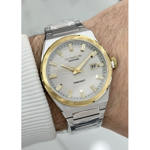 Quantum Çelik Kordon Safir Cam 10ATM Su Geçirmezlik Erkek Kol Saati