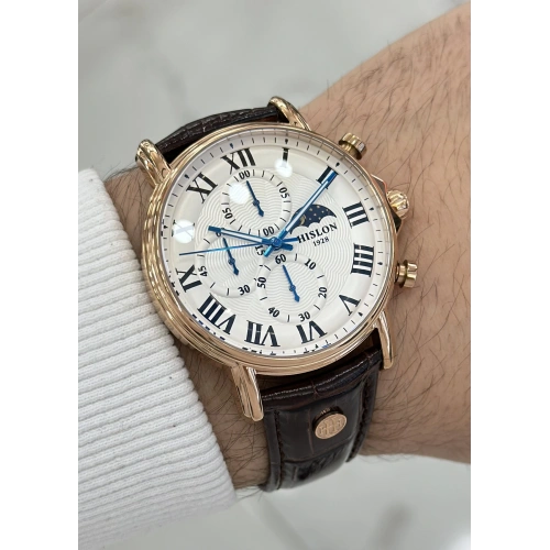 Hislon Orijinal Deri Kordon Su Geçirmez Erkek Kol Saati ILKTM112R-02KR