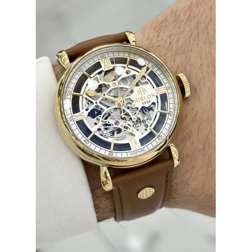 Hislon Orijinal Deri Kordon Su Geçirmez Otomatik Erkek Kol Saati ILKSD100G-16KG