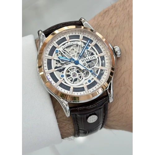 Hislon Orijinal Deri Kordon Su Geçirmez Otomatik Erkek Kol Saati ILKSD201T-16KR