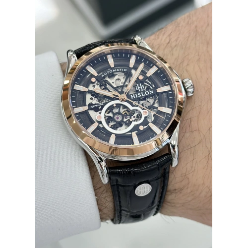 Hislon Orijinal Deri Kordon Su Geçirmez Otomatik Erkek Kol Saati ILKSD201T-16BR