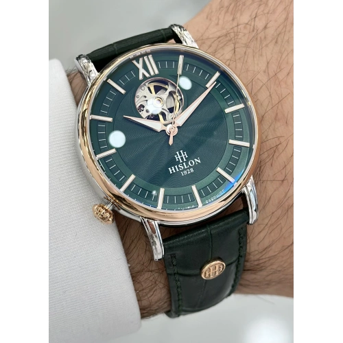 Hislon Orijinal Deri Kordon Su Geçirmez Otomatik Erkek Kol Saati ILKSD140T-15YR