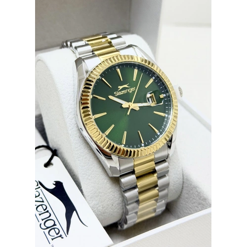 Slazenger Orijinal 2 Yıl Garantili Yeşil Kadran 10ATM Su Geçirmezlik Hediye Erkek Kol Saati