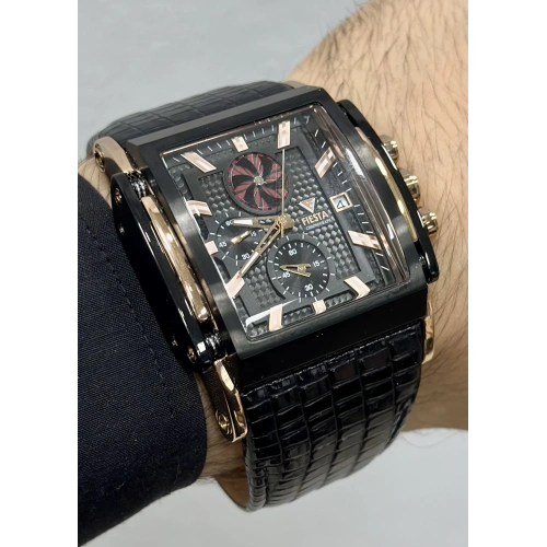 Fiesta Siyah Deri Kordon Erkek Kol Saati Fonksiyonlu