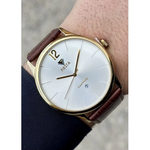 Fiesta Sarı Çelik Kasa Erkek Kol Saati