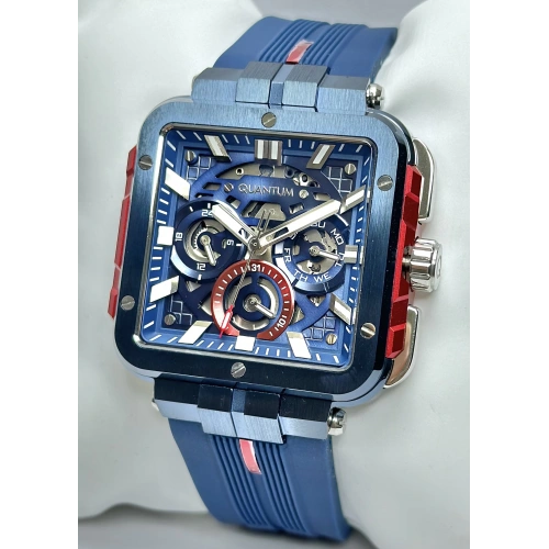 Quantum Lacivert Silikon Kordon Fonksiyonlu Erkek Kol Saati