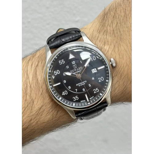 Reward Siyah Deri Kordon Otomatik Erkek Kol Saati