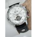 Reward Orijinal Siyah Deri Kordon Otomatik Su Geçirmez Erkek Kol Saati ILK.7661