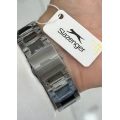 Slazenger Orijinal 2 Yıl Garantili Siyah Kadran Fonksiyonlu Su Geçirmez Çelik Kordon Erkek Kol Saati ILK.93601