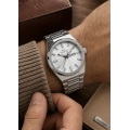 Slazenger Damat Nişan Hediyesi Çelik Kordon Orijinal Su Geçirmez Beyaz Kadran Erkek Kol Saati