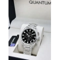 Quantum 24 Ay Garantili Çelik Kordon Safir Cam 10ATM Su Geçirmezlik Çelik Kordon Erkek Kol Saati