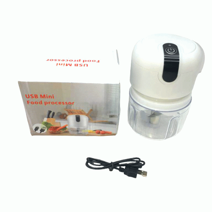 USB MİNİ FOOD PROCESSOR USB ŞARJLI MİNİ 3 BIÇAK BLENDER RONDO DOĞRAYICI 250ML - 45W (5324)