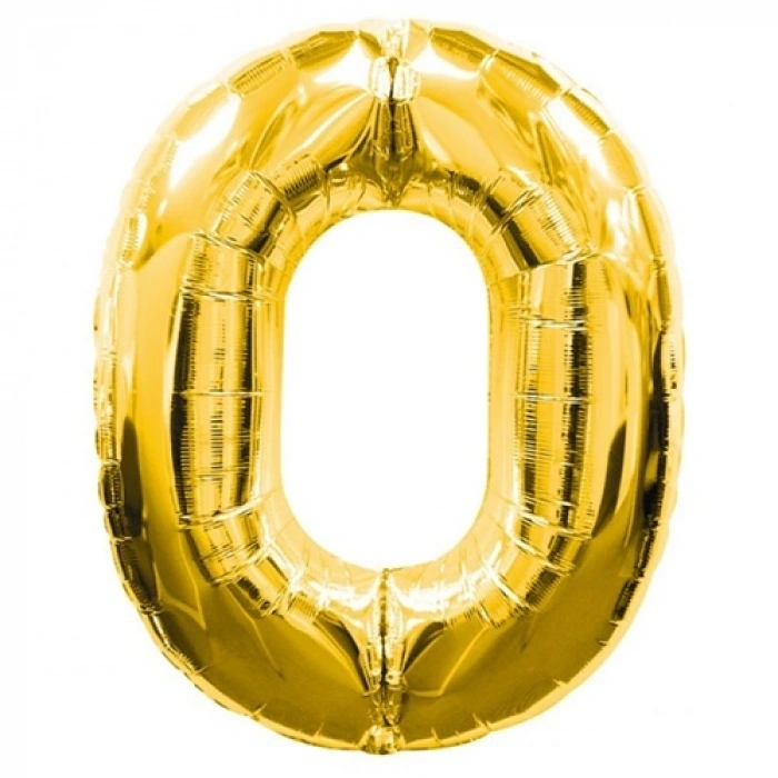 0 Rakamlı Folyo Balon Gold Renk  40 İnç