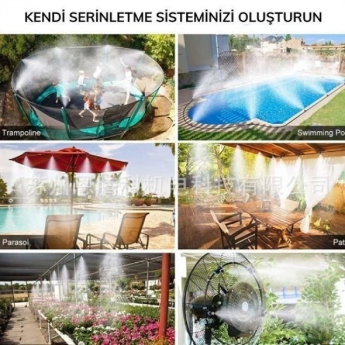 10 Metre Kendin Yap Açık Alan Serinletme ve Nemlendirme Sistemi