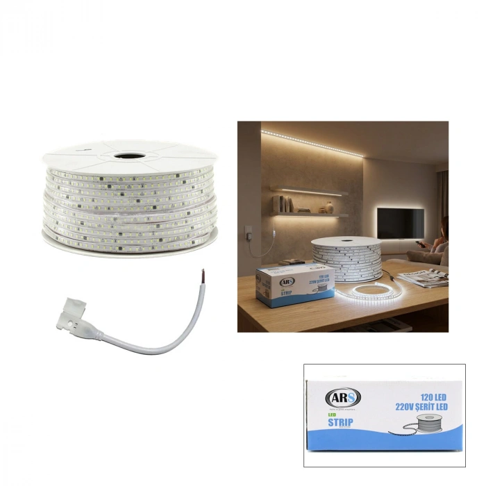 100MT 6500K - BEYAZ DIŞ MEKAN ŞERİT LED 220V 120LED ARS-348985 (5324)