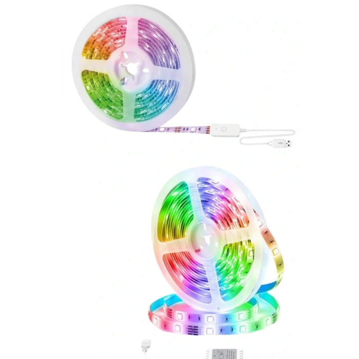 10m Şerit Led İç Mekan Renkli Rgb Şerit Led Kumandalı