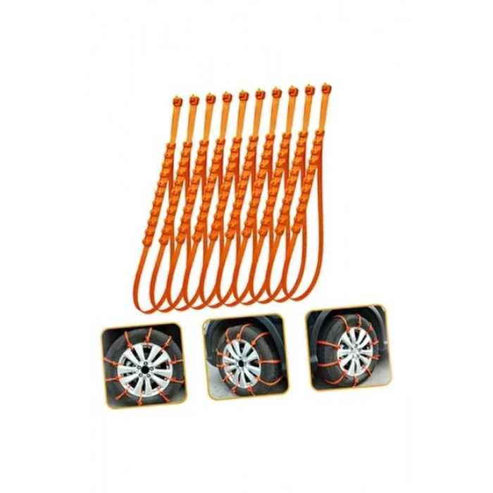 10PCS PLASTİK ZİNCİR OTO LASTİK KAR KELEPÇESİ = CIRTLI (5324)