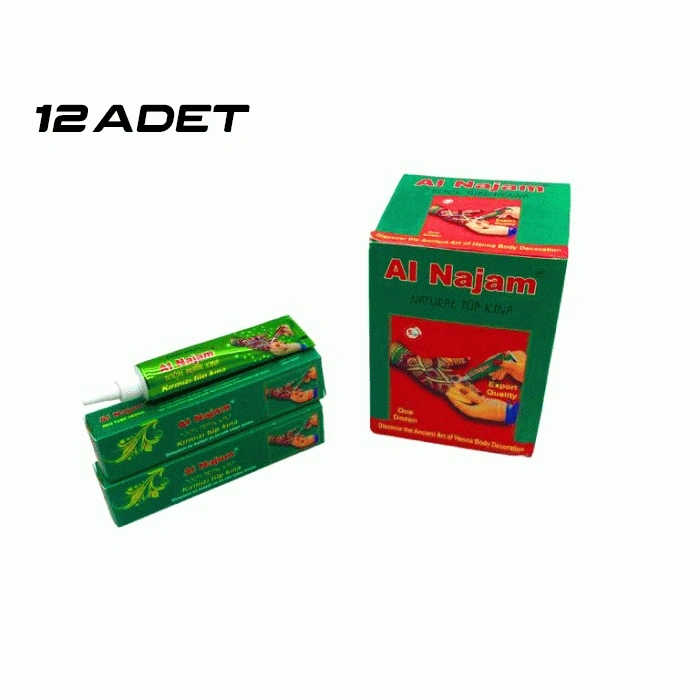 12 ADET AL NAJAM KIRMIZI TÜP KINA 30GR (5324)