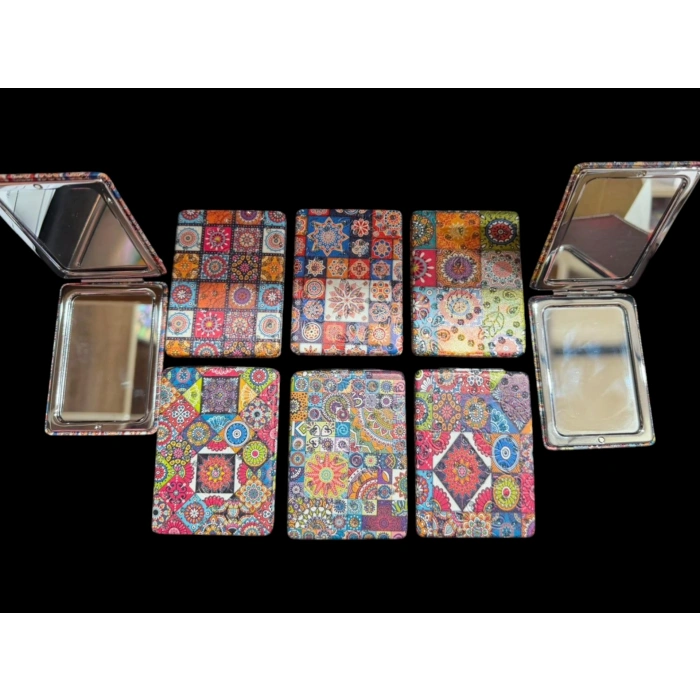 12li Büyüteçli Dikdörtgen Cep Aynası Mz