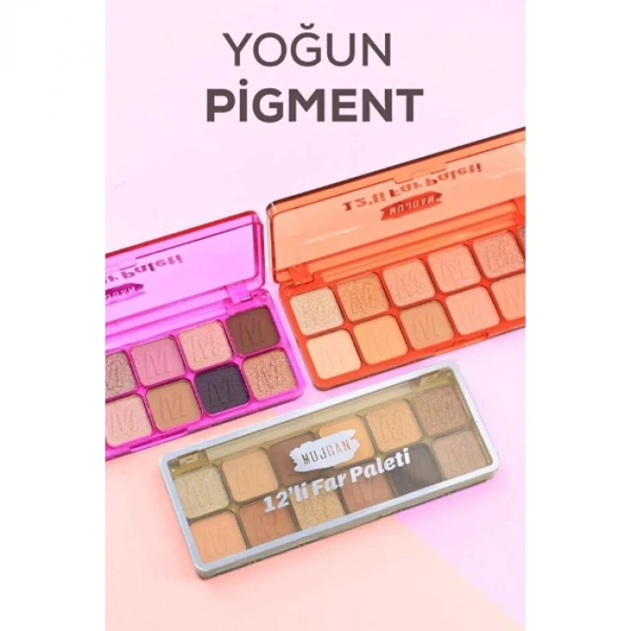 12li Sedefli Ve Mat Far Paleti - 3lü Set