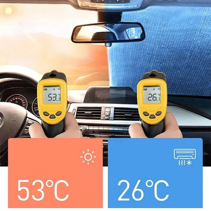 120*55 cm Ambalajlı Vantuzlu Araç İçi Ön Cam Perdesi Katlanabilir Güneşlik (5324)