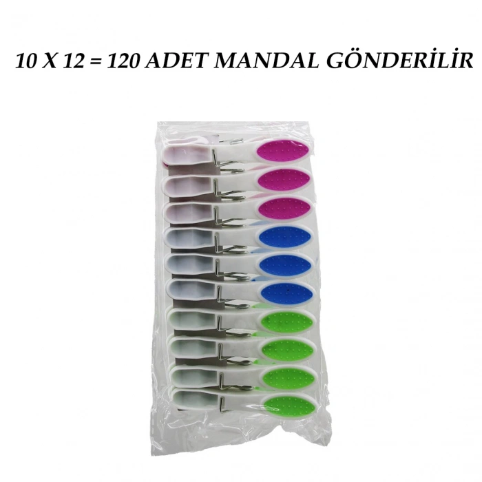 120 ADET RENKLİ SİLİKON AĞIZ - BAS-AÇ BEYAZ PLASTİK MANDAL (5324)