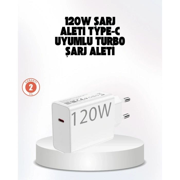 120W Güçlü Hızlı Şarj Adaptörü ve Type-C Kablo Seti – Güvenli Şarj Teknolojisi