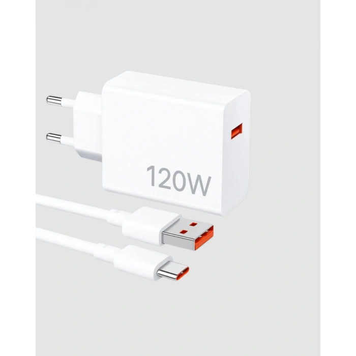 120W Süper Hızlı Şarj Adaptörü – Type-C Kablo Dahil, Yüksek Voltaj Korumalı