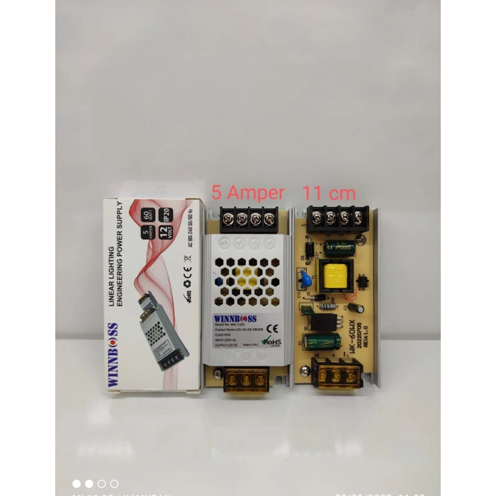 12V-5A-60W-IP20 ULTRA SLİM TRAFO (5324)