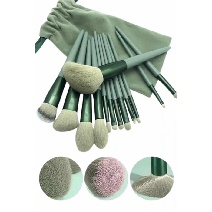 13 Parça Taşınabilir Kılıflı Profesyonel Makyaj Fırça Seti Pudra Allık Fondöten Fırçası