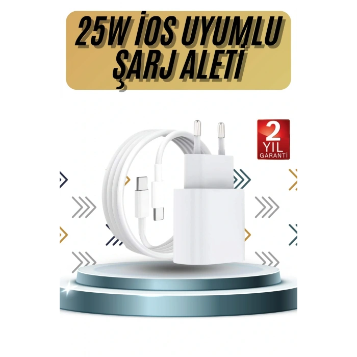 15/pro/pro Max 20w İos Uyumlu Hızlı Şarj Aleti Adaptörlü Beyaz