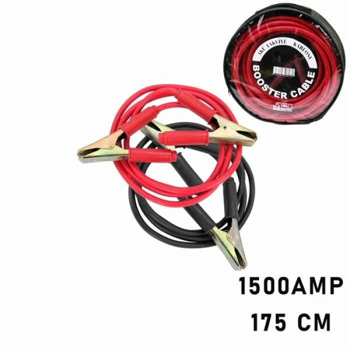 1500 AMPER KAMYON İÇİN AKÜ TAKVİYE KABLOSU 175CM - PENCERELİ BEZ ÇANTALI (5324)