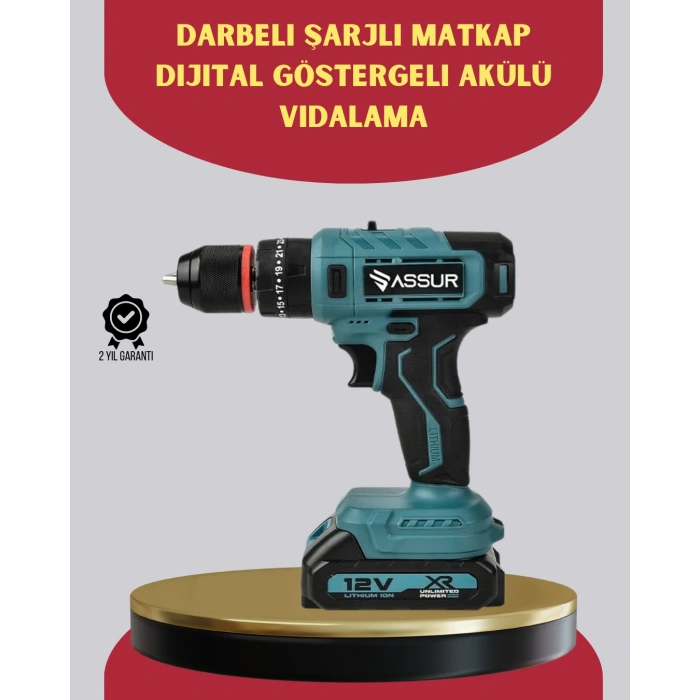 18 Parça Dijital Matkap Seti Çift Bataryalı