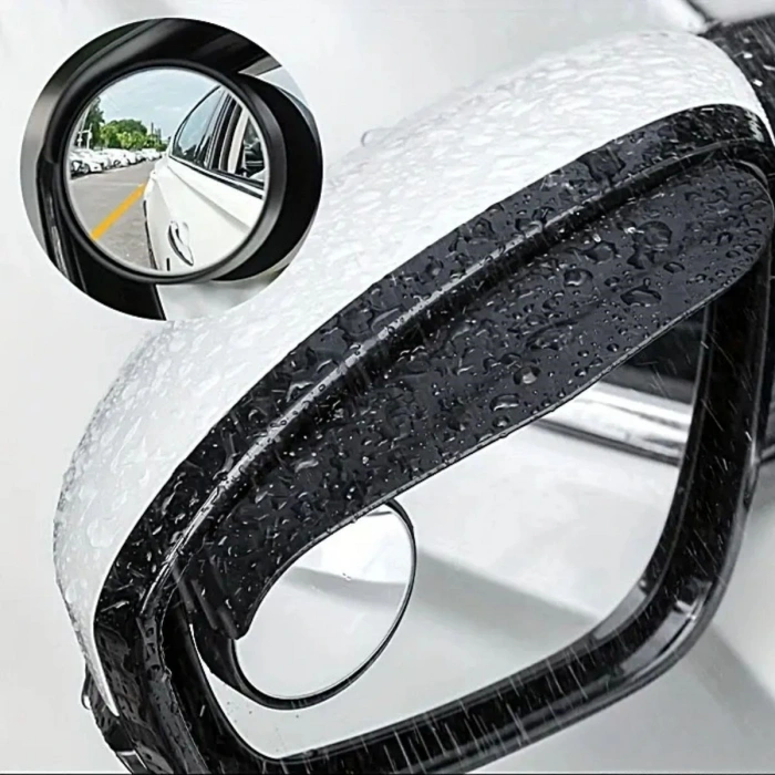 2 Adet Kendinden Aynalı Karbon Fiber Görünümlü Araba Yan Ayna Yağmur Koruyucuları Yağmur &amp; Kar Kalkanı Visörler (5324)