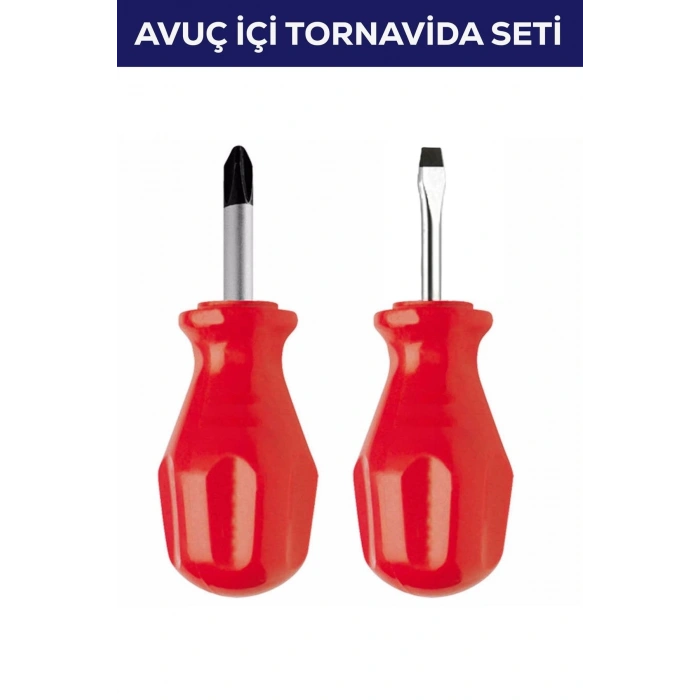 2li Avuç Içi Tornavida Seti Düz Yıldız