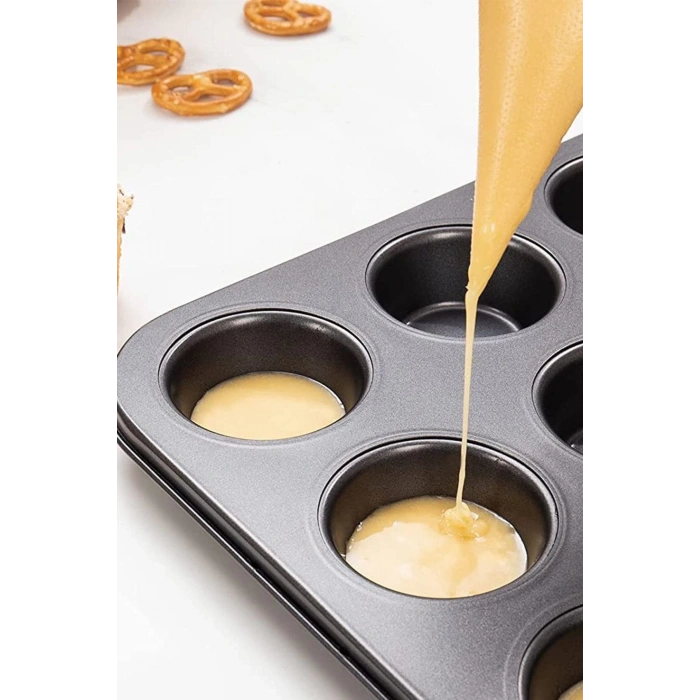 2Lİ SET Muffin Kalıbı 12li Fırın Mini Kek Browni Kekstra Kalıbı Cupcake  ülü