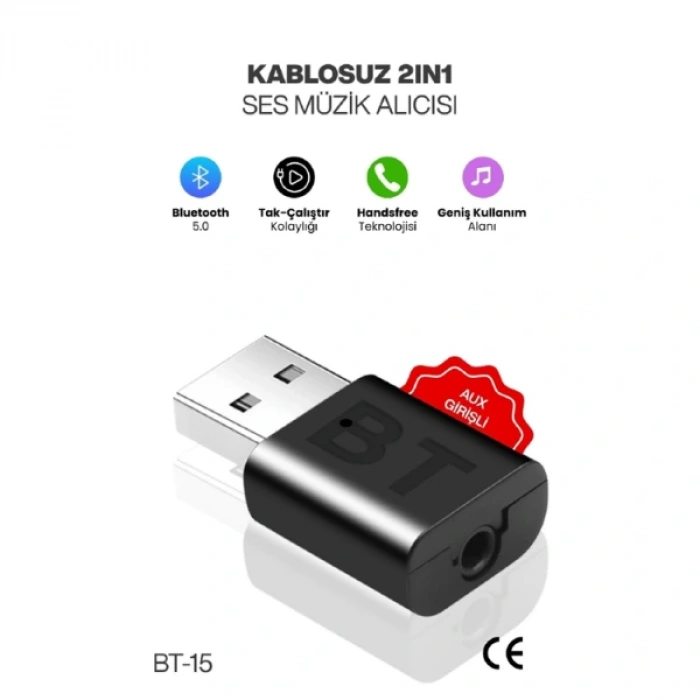 2si 1 Arada Tak Çalıştır Kablosuz Aux RX/TX Transmitter Ses Alıcı Verici