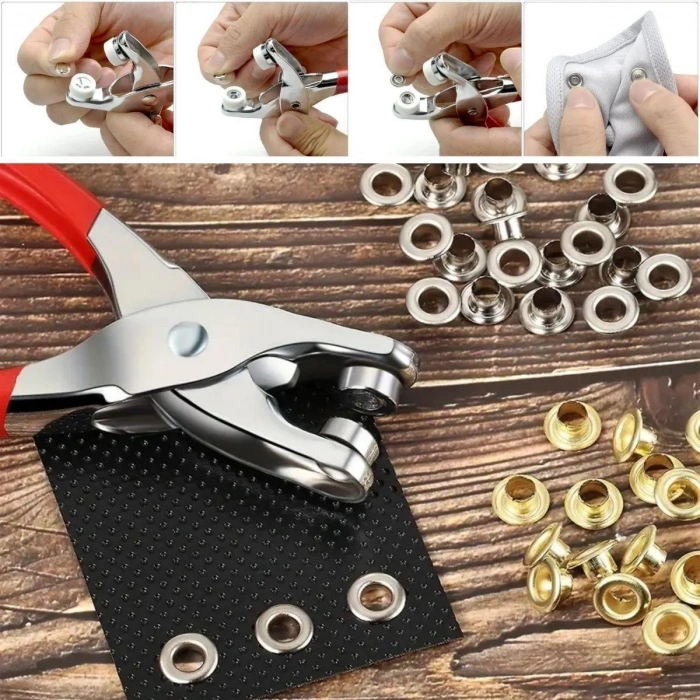 200 adet Paslanmaz Çelik Çıtçıt ve Pense Seti Metal Çıt Çıt Makinesi (5324)
