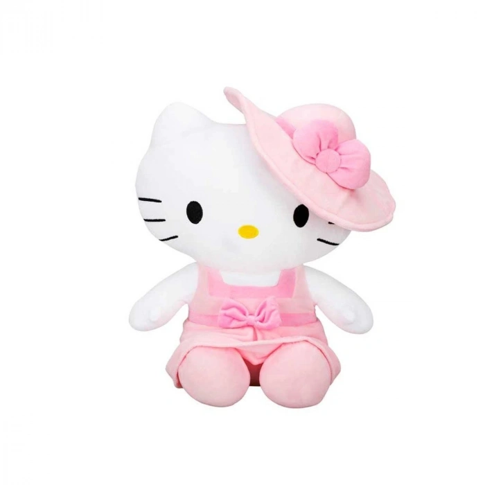 2089 Hello Kitty Şapkalı Peluş 36 cm - 1  Adet Stokta Olan Gönderilir