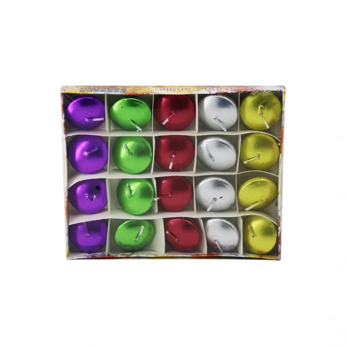 20PCS SUDA YÜZEN MUM BEYAZ - RENKLİ (5324)