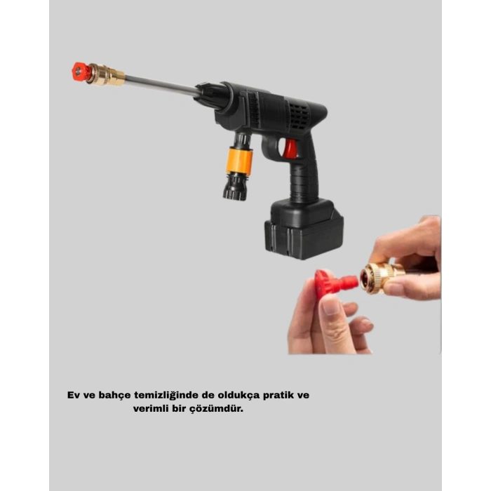 21v Akülü Basınçlı Yıkama Makinesi Çift Akülü Ve Hızlı Şarj Özellikli