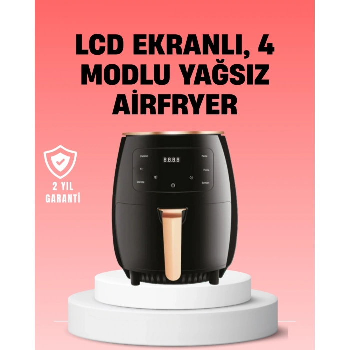 2400w Güçlü Airfryer 6l Yağsız Sağlıklı Pişirici Lcd Dokunmatik