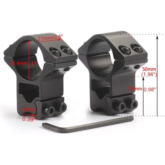 25.4mm Dürbün İçin 11mm Yüksek Havalı Ayağı