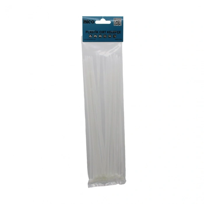 25PCS   BEYAZ   3.6X250MM  PLASTİK CIRT KELEPÇE (5324)