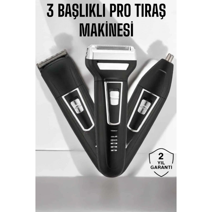 3 Başlıklı Profesyonel Tıraş Makinesi