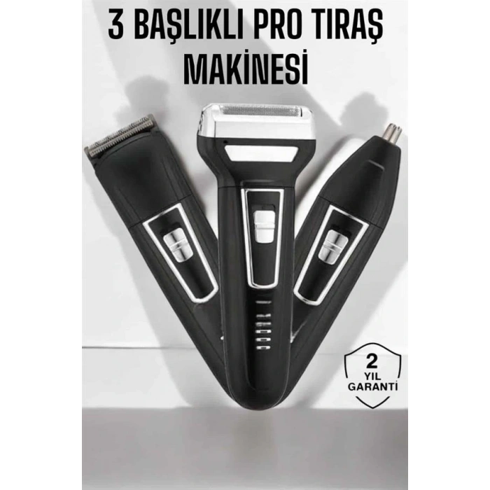 3 Başlıklı Profesyonel Tıraş Makinesi