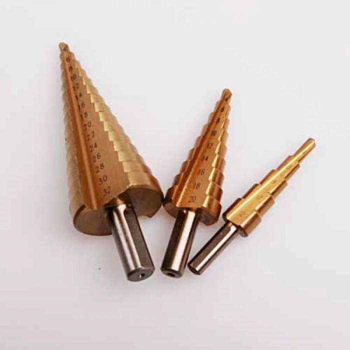 3 lü Set Matkap Ucu Kademeli Sac Delme Aparatı HSS Titanyum Kaplama (5324)
