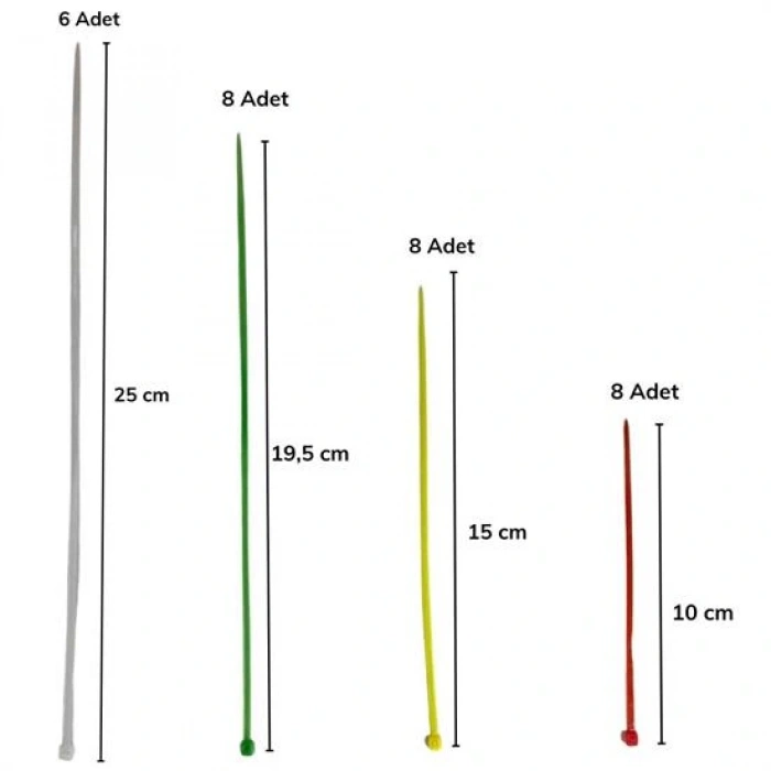 30 Parça Plastik Kablo Kelepçe Seti Kablo Düzenleyici Bağlama Bantları (5324)